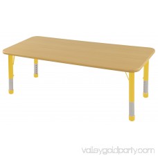 ECR4Kids 30in x 60in Rectangle Everyday T-Mold Adjustable Activity Table Maple/Maple/Yellow - Standard Ball
